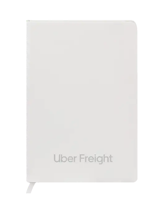 Fabrizio White Hard Cover 5.75 x 8.3  Journal w/Uber Freight Logo