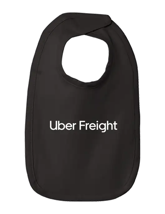 Rabbit Skins Black Infant Premium Jersey Bib w/Uber Freight Logo
