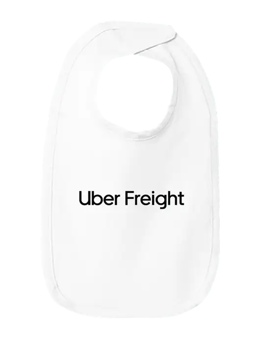 Rabbit Skins White Infant Premium Jersey Bib w/Uber Freight Logo