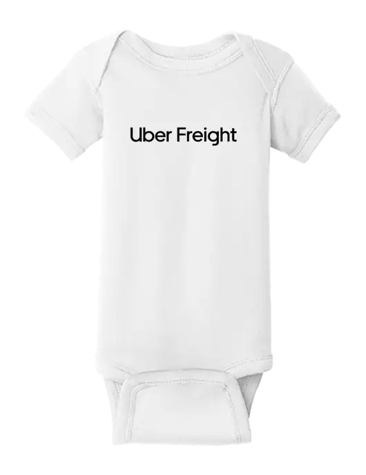 Rabbit Skins White Infant Short Sleeve Baby Rib Bodysuit w/Uber Freight Logo