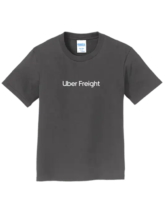 Youth Ring Spun Charcoal 4.5 oz T-Shirt w/Uber Freight Logo