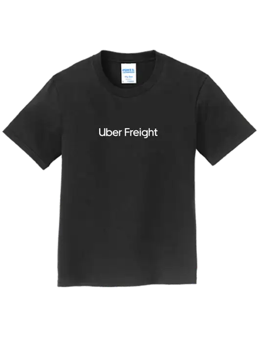 Youth Ring Spun Jet Black 4.5 oz T-Shirt w/Uber Freight Logo