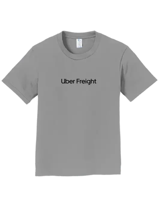 Youth Ring Spun Medium Grey 4.5 oz T-Shirt w/Uber Freight Logo