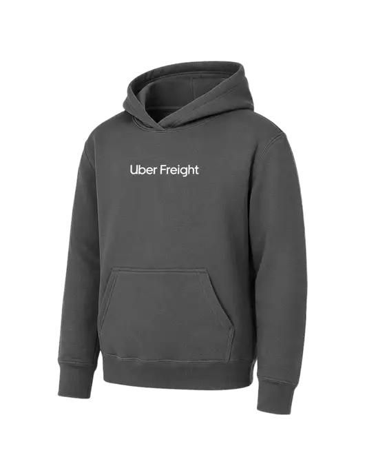 Youth Charcoal 7.8 oz Pullover Hooded Sweatshirt w/Uber Freight Logo
