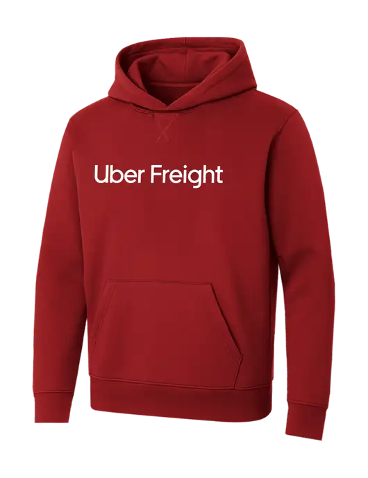 Allmade Revolution Red Organic French Terry Pullover Hoodie w/Uber Freight Logo