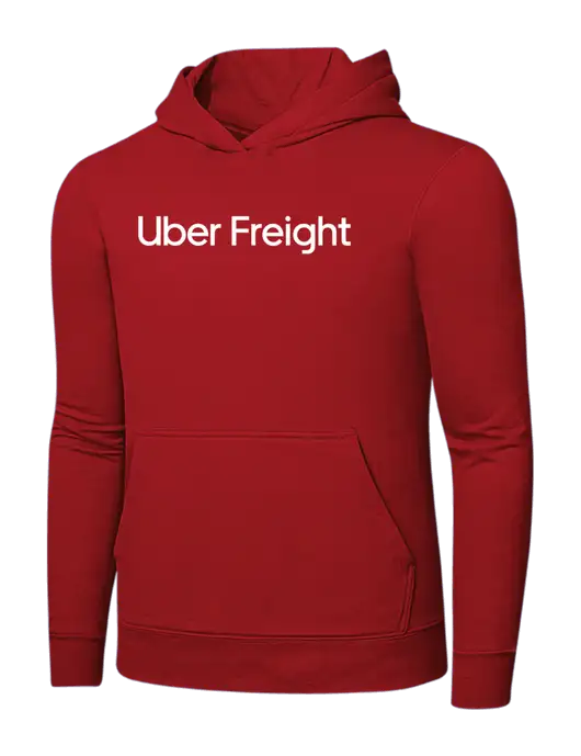 Bright Red 8.5 oz Ring Spun Hooded Sweatshirt w/Uber Freight Logo