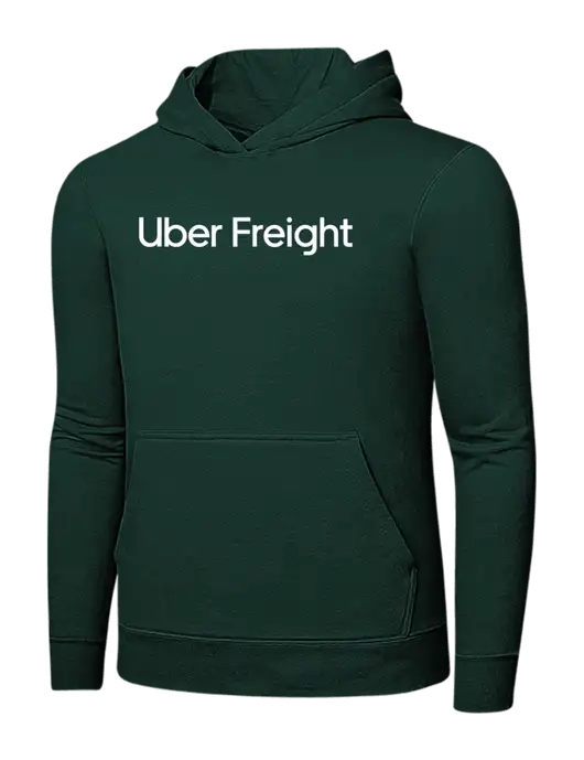 Dark Green 7.8 oz Ring Spun Hooded Sweatshirt w/Uber Freight Logo