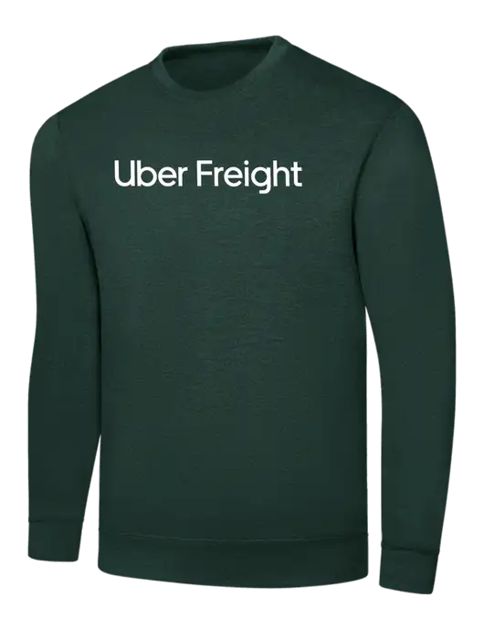 Dark Green 7.8 oz Ring Spun Crew Sweatshirt w/Uber Freight Logo