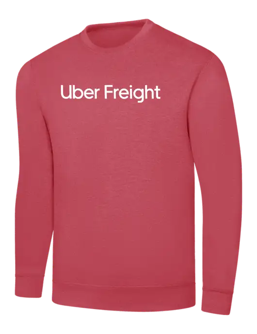 Heather Red 7.8 oz Ring Spun Crew Sweatshirt w/Uber Freight Logo
