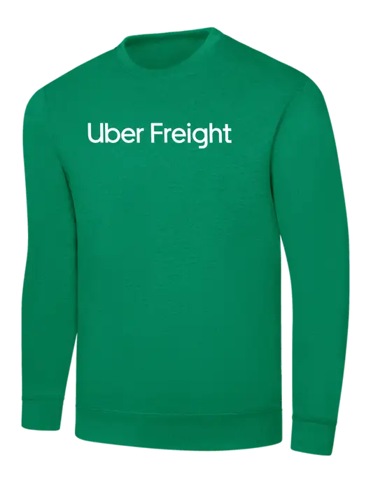 Kelly Green 7.8 oz Ring Spun Crew Sweatshirt w/Uber Freight Logo