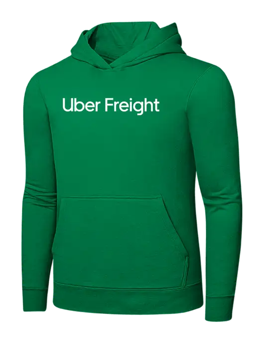 Dark Kelly Green 7.8 oz Ring Spun Hooded Sweatshirt w/Uber Freight Logo