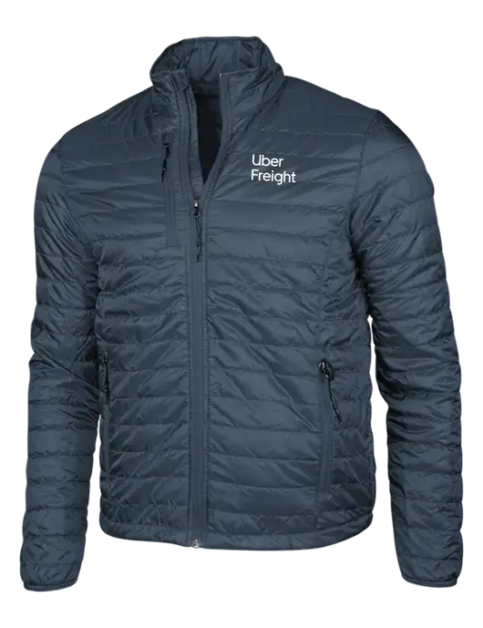 Navy Puffy Packable Jacket w/Uber Freight Logo