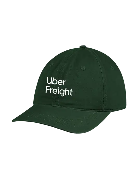 Garment Washed Unstructured Twill Dark Green Cap w/Uber Freight Logo