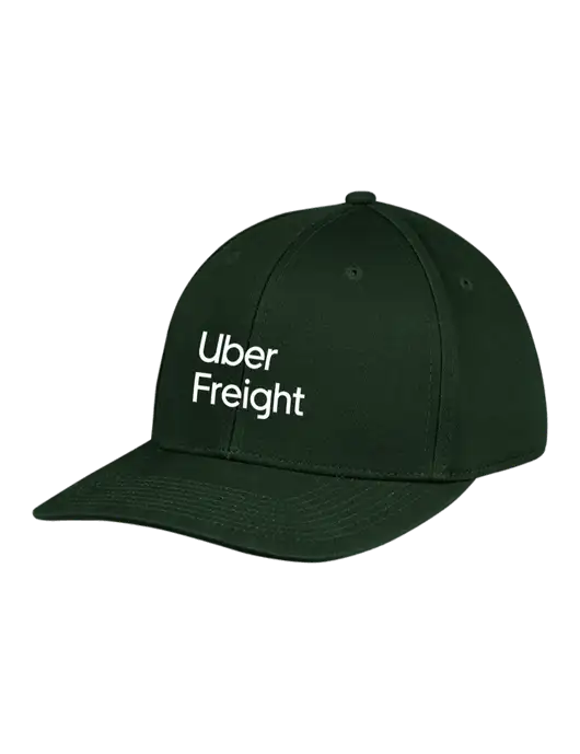 Premium Modern Structured Twill Dark Green Snapback Cap w/Uber Freight Logo