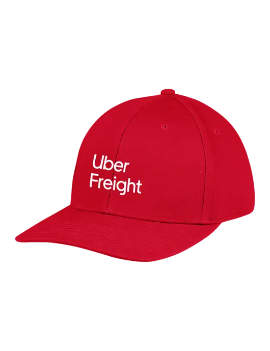Premium Modern Structured Twill Red Snapback Cap w/Uber Freight Logo