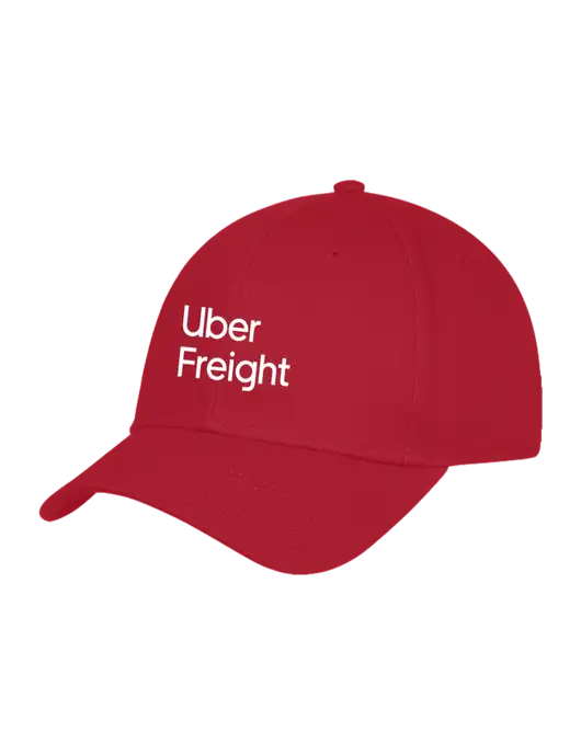 Red Structured Cap Hook & Loop w/Uber Freight Logo