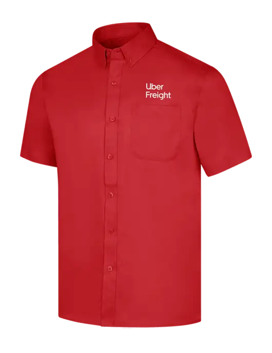 Short Sleeve Red Superpro React Twill Shirt w/Uber Freight Logo
