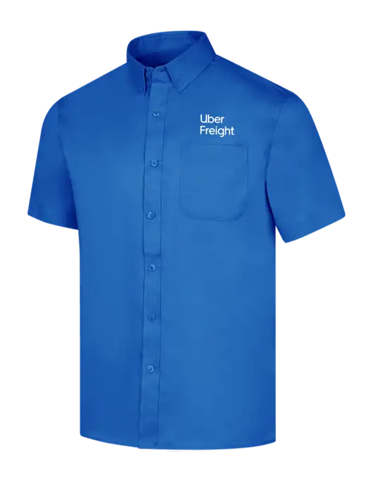 Short Sleeve Royal Blue Superpro React Twill Shirt w/Uber Freight Logo