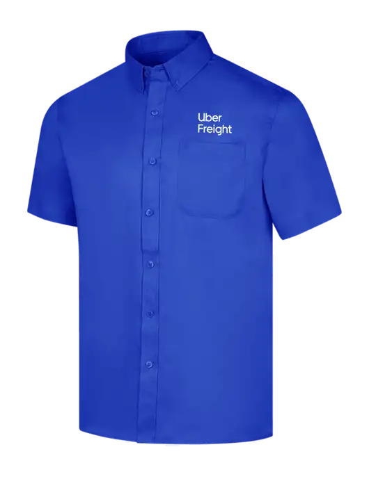 Short Sleeve Dark Royal Superpro React Twill Shirt w/Uber Freight Logo