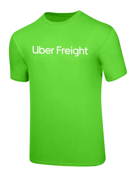 Ring Spun Safety Green 4.5 oz T-Shirt w/Uber Freight Logo