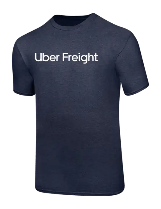 Ring Spun Heather Navy 4.5 oz T-Shirt w/Uber Freight Logo