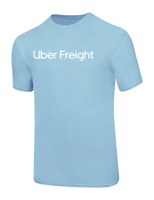 Ring Spun Light Blue 4.5 oz T-Shirt w/Uber Freight Logo