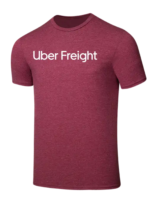 Seriously Soft Heathered Cardinal T-Shirt w/Uber Freight Logo