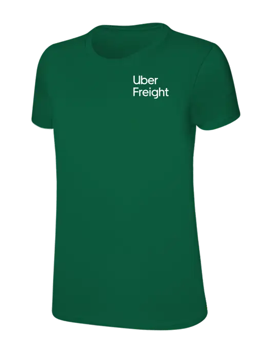 Womens Ring Spun Kelly Green 4.5 oz T-Shirt w/Uber Freight Logo