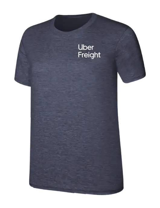 Womens Ring Spun Heather Navy 4.5 oz T-Shirt w/Uber Freight Logo