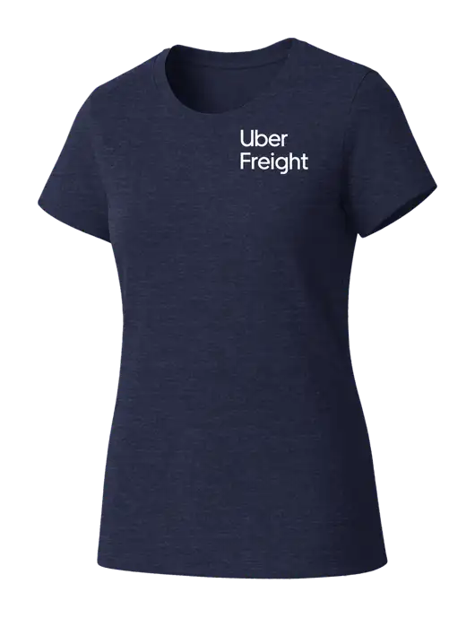 Womens Seriously Soft Heathered Navy T-Shirt w/Uber Freight Logo