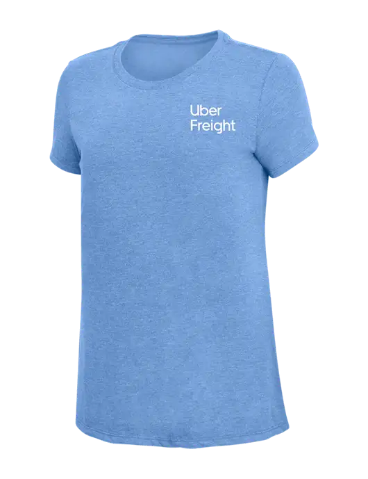 Womens Simply Soft Maritime Frost 4.5oz Poly/Combed Ring Spun Cotton T-Shirt
 w/Uber Freight Logo