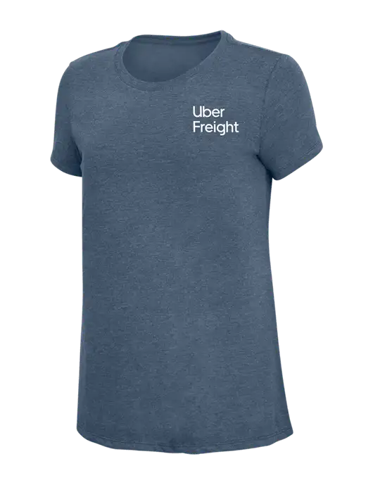 Womens Simply Soft Navy Frost 4.5oz  Poly/Combed Ring Spun Cotton T-Shirt w/Uber Freight Logo