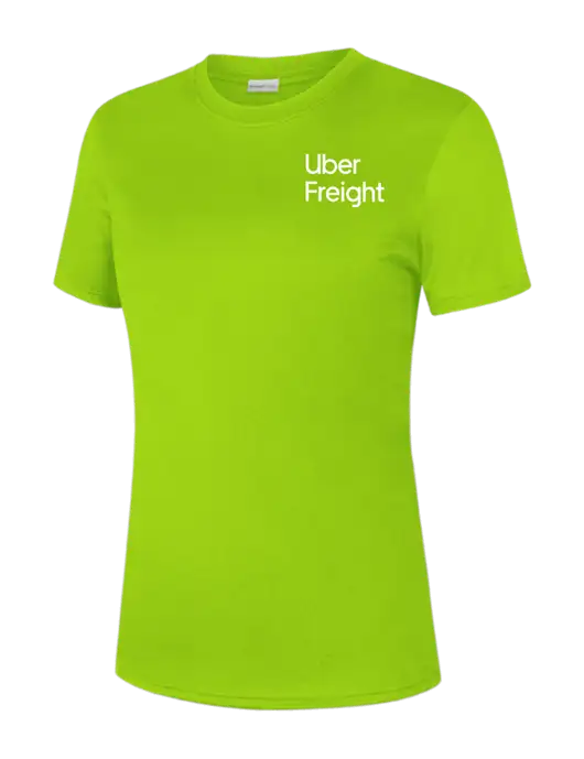 Womens Safety Green PosiCharge Competitor Tee w/Uber Freight Logo