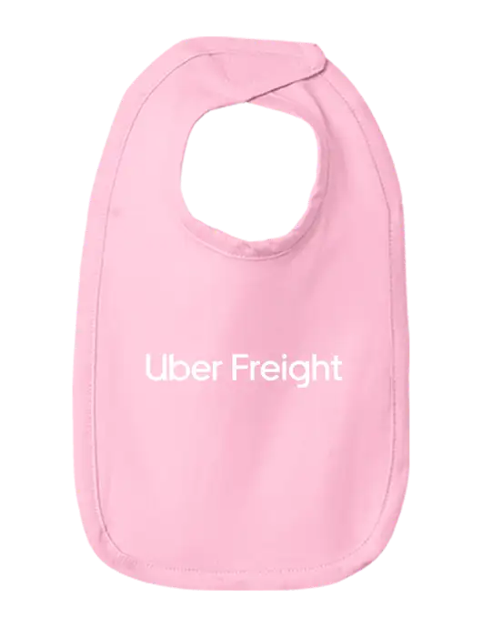 Rabbit Skins Pink Infant Premium Jersey Bib w/Uber Freight Logo