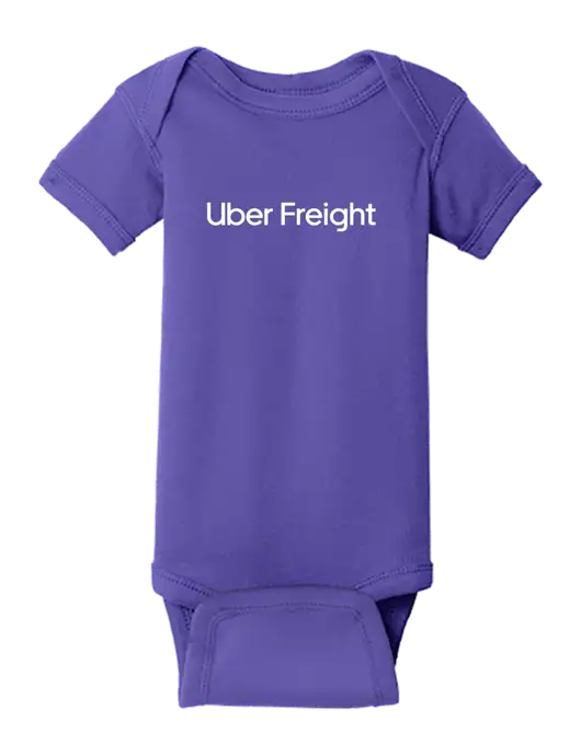 Rabbit Skins Purple Infant Short Sleeve Baby Rib Bodysuit w/Uber Freight Logo