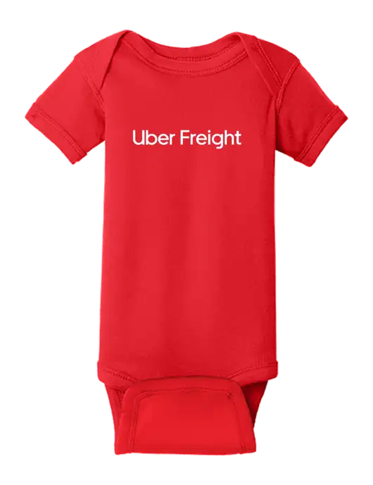 Rabbit Skins Red Infant Short Sleeve Baby Rib Bodysuit w/Uber Freight Logo
