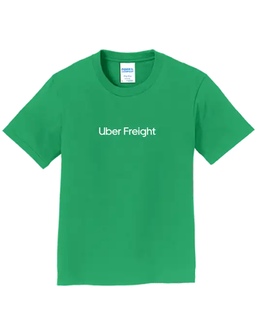 Youth Ring Spun Kelly Green 4.5 oz T-Shirt w/Uber Freight Logo