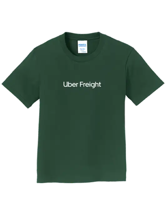 Youth Ring Spun Forest Green 4.5 oz T-Shirt w/Uber Freight Logo