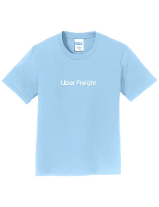 Youth Ring Spun Light Blue 4.5 oz T-Shirt w/Uber Freight Logo