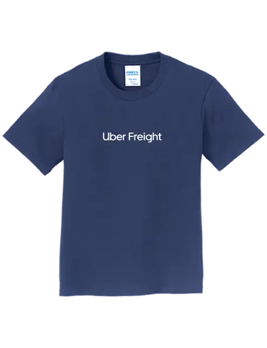 Youth Ring Spun Navy 4.5 oz T-Shirt w/Uber Freight Logo