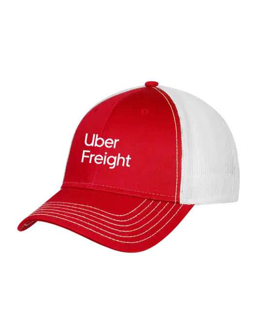 Red/White Mesh Trucker Cap Snap Back w/Uber Freight Logo
