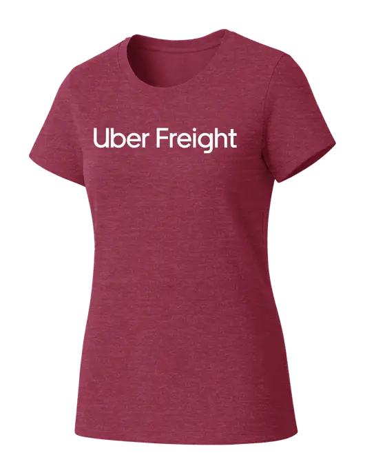 Womens Seriously Soft Heathered Cardinal T-Shirt w/Uber Freight Logo