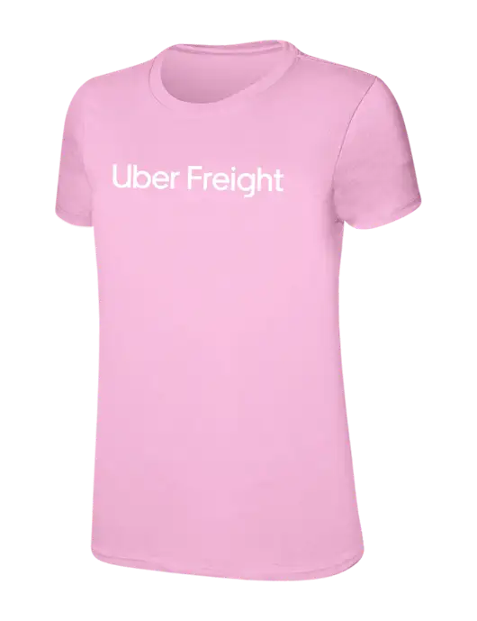 Womens Ring Spun Candy Pink 4.5 oz T-Shirt w/Uber Freight Logo
