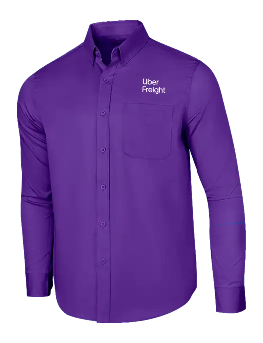 Long Sleeve Purple Superpro React Twill Shirt w/Uber Freight Logo