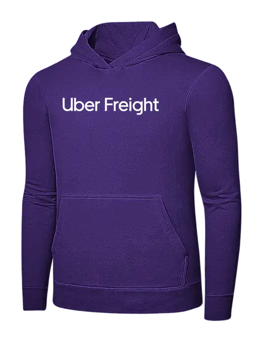 Purple 7.8 oz Ring Spun Hooded Sweatshirt w/Uber Freight Logo