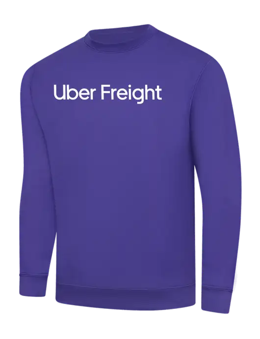Purple 9 oz 50/50 Cotton/Poly Crew Sweatshirt w/Uber Freight Logo