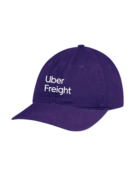 Garment Washed Unstructured Twill Purple Cap w/Uber Freight Logo
