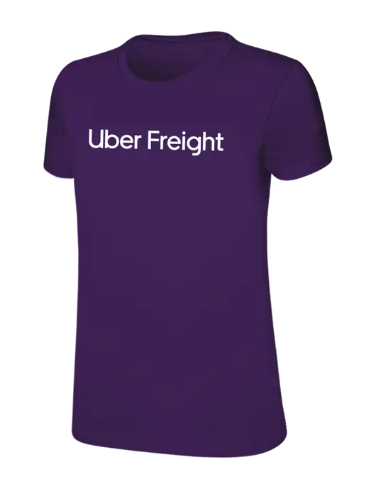 Womens Ring Spun Purple 4.5 oz T-Shirt w/Uber Freight Logo