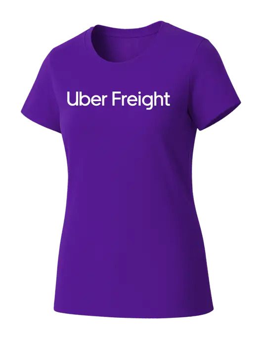 Womens Seriously Soft Purple T-Shirt w/Uber Freight Logo
