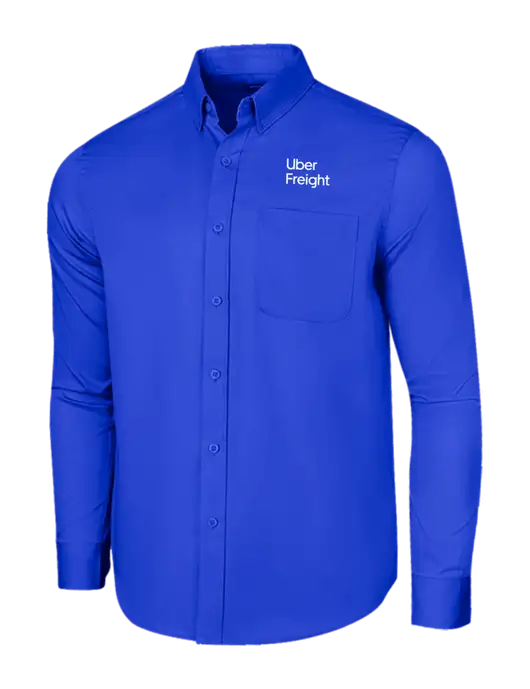 Long Sleeve Dark Royal Superpro React Twill Shirt w/Uber Freight Logo
